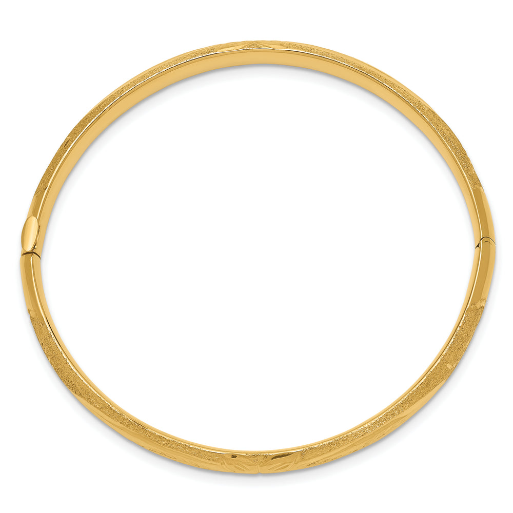 14k Gold Florentine Hinge Children's Bangle Bracelet – 5mm