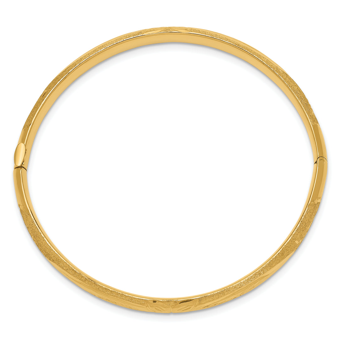 14k Gold Florentine Hinge Children's Bangle Bracelet – 5mm
