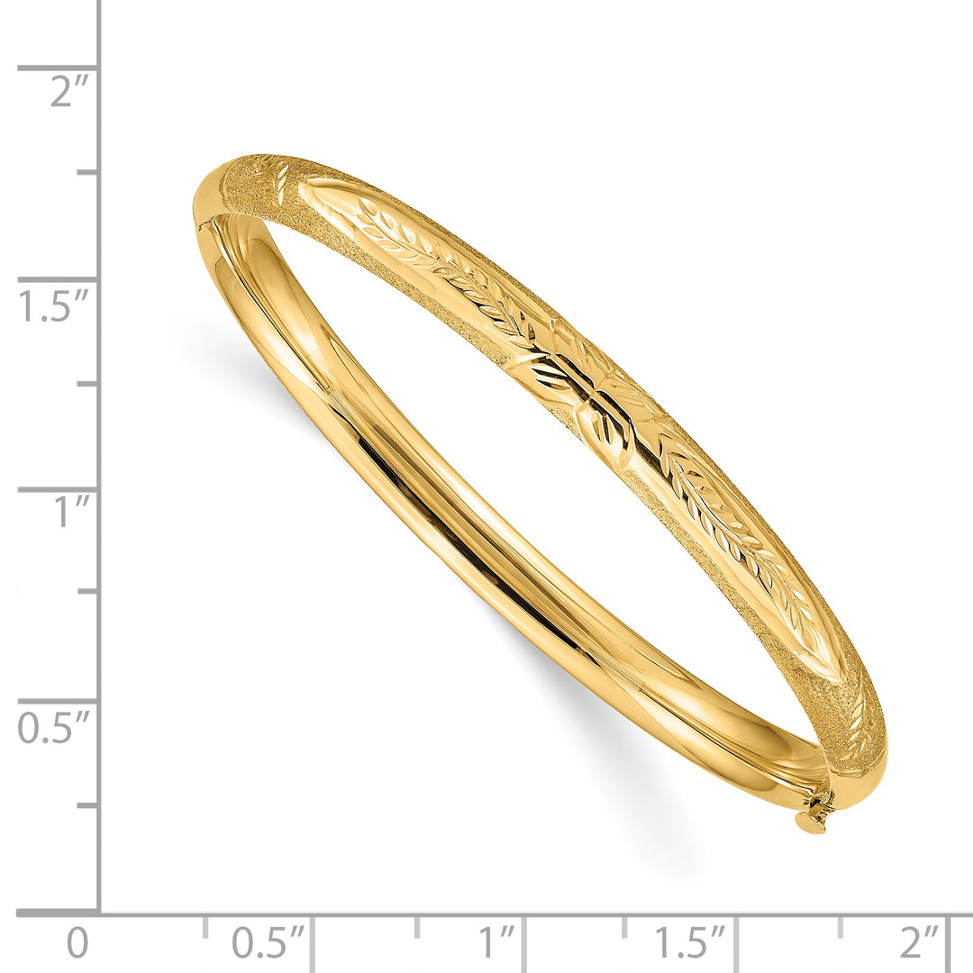 14k Gold Florentine Hinge Children's Bangle Bracelet – 5mm