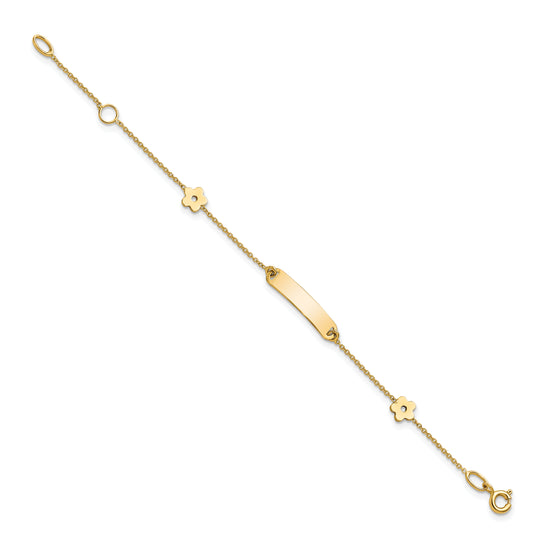 Personalized Children's Bracelet with ID and 14K Polished Flower