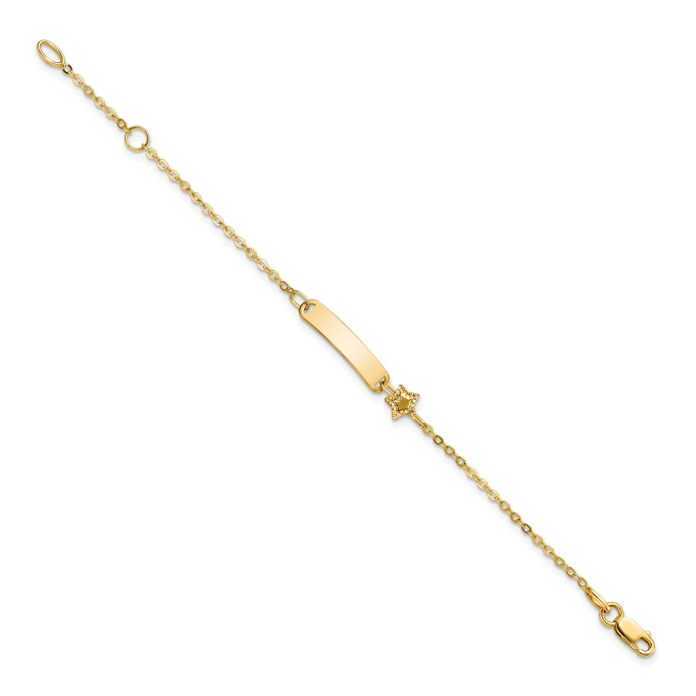 Pulsera ID con Estrella 14K Pulida para Niños