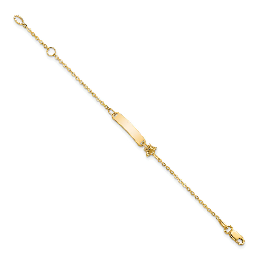 Pulsera ID con Estrella 14K Pulida para Niños