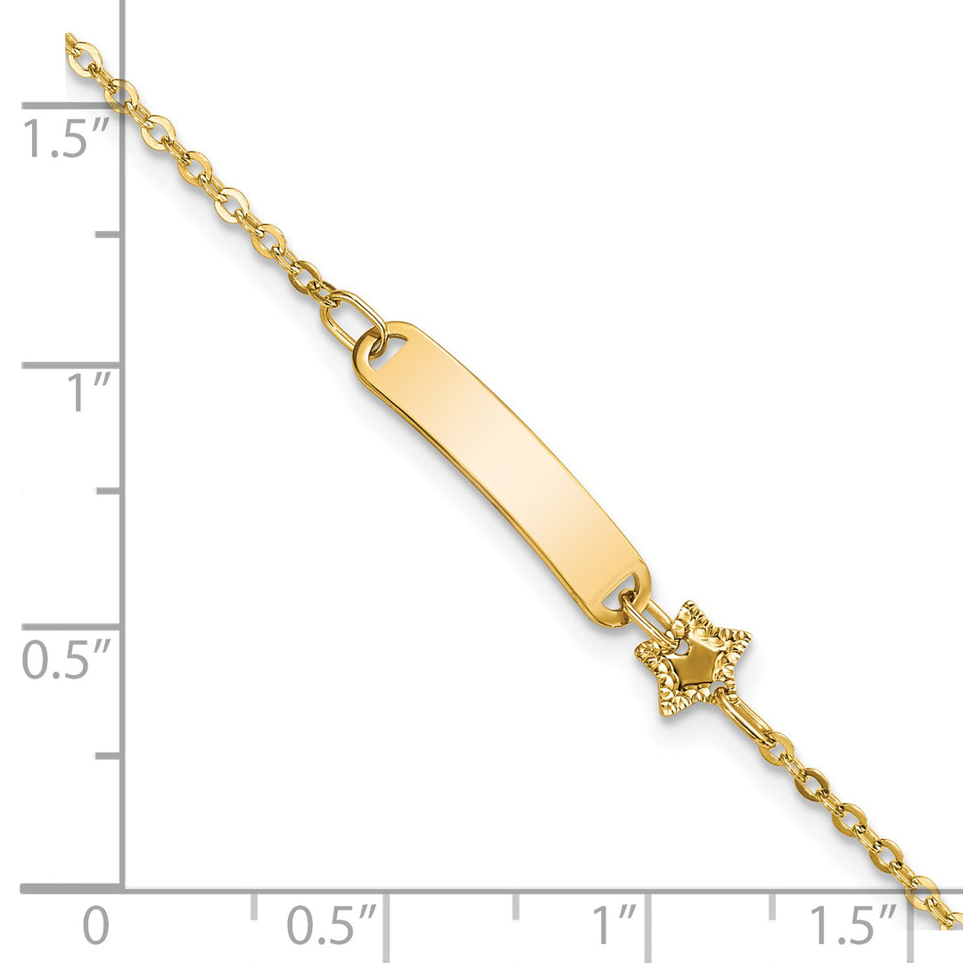 Pulsera ID con Estrella 14K Pulida para Niños