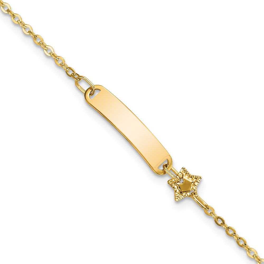 Pulsera ID con Estrella 14K Pulida para Niños