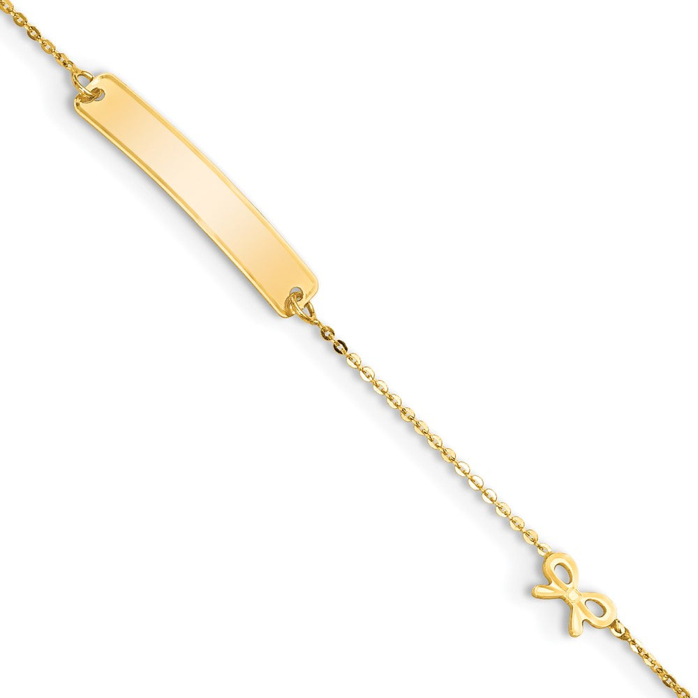 Pulsera ID con Lazo 14K Pulida 5.5 Pulgadas