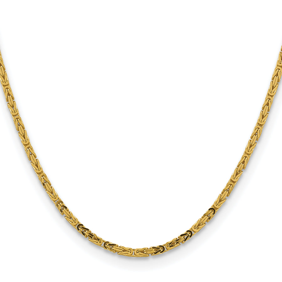 Cadena Bizantina de Oro Amarillo de 14K, 40.6 cm (16 pulgadas), 2.5 mm, con Cierre de Langosta