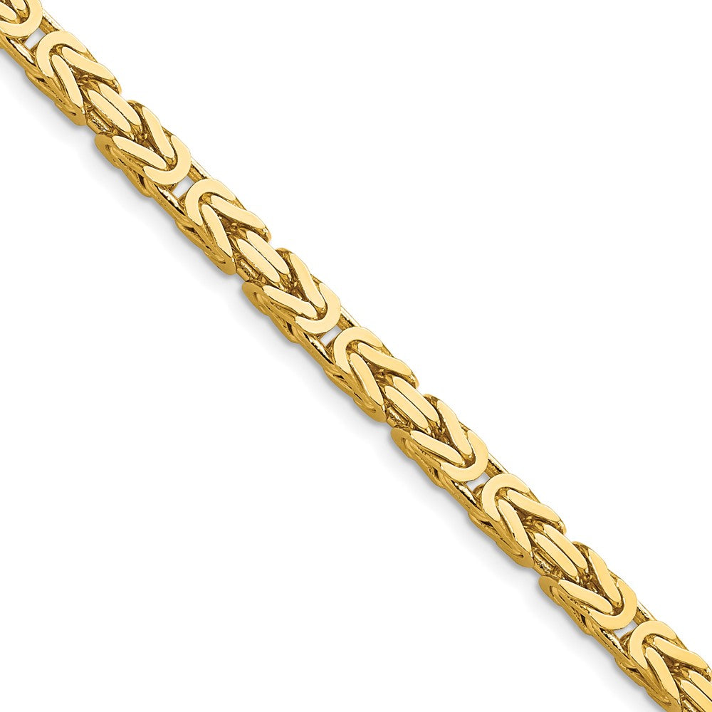 14K Yellow Gold Byzantine Chain, 26 inches, 4mm with Lobster Clasp