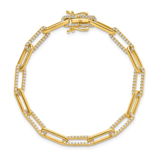 Pulsera de Diamantes 14k Amarillo con Diamantes Crecientes en Labor (VS/SI+ G+)