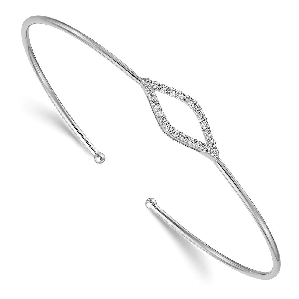 Brazalete tipo Esclava Flexible con Diamantes en Oro Blanco de 14K