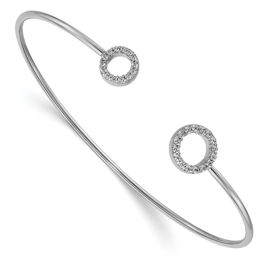 Brazalete Flexible con Diamantes en Oro  de 14k