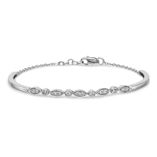 Brazalete Bangle de Diamante en Oro Blanco de 14k
