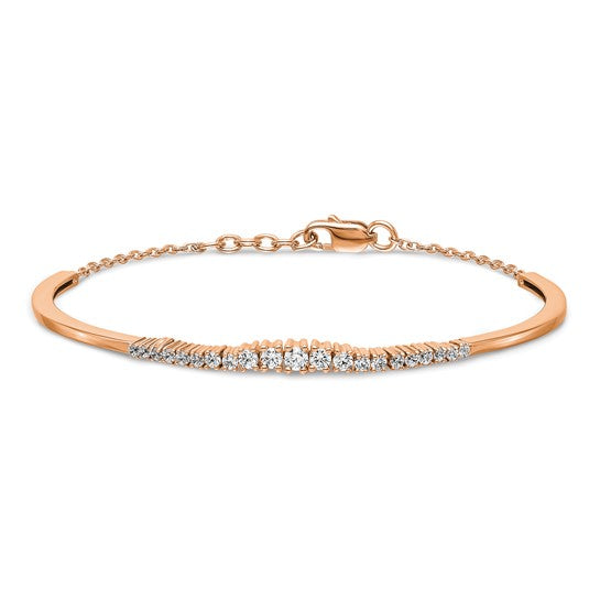 Brazalete de Oro de 14k con Diamantes Graduales Cultivados en Laboratorio de 3/4 Quilates