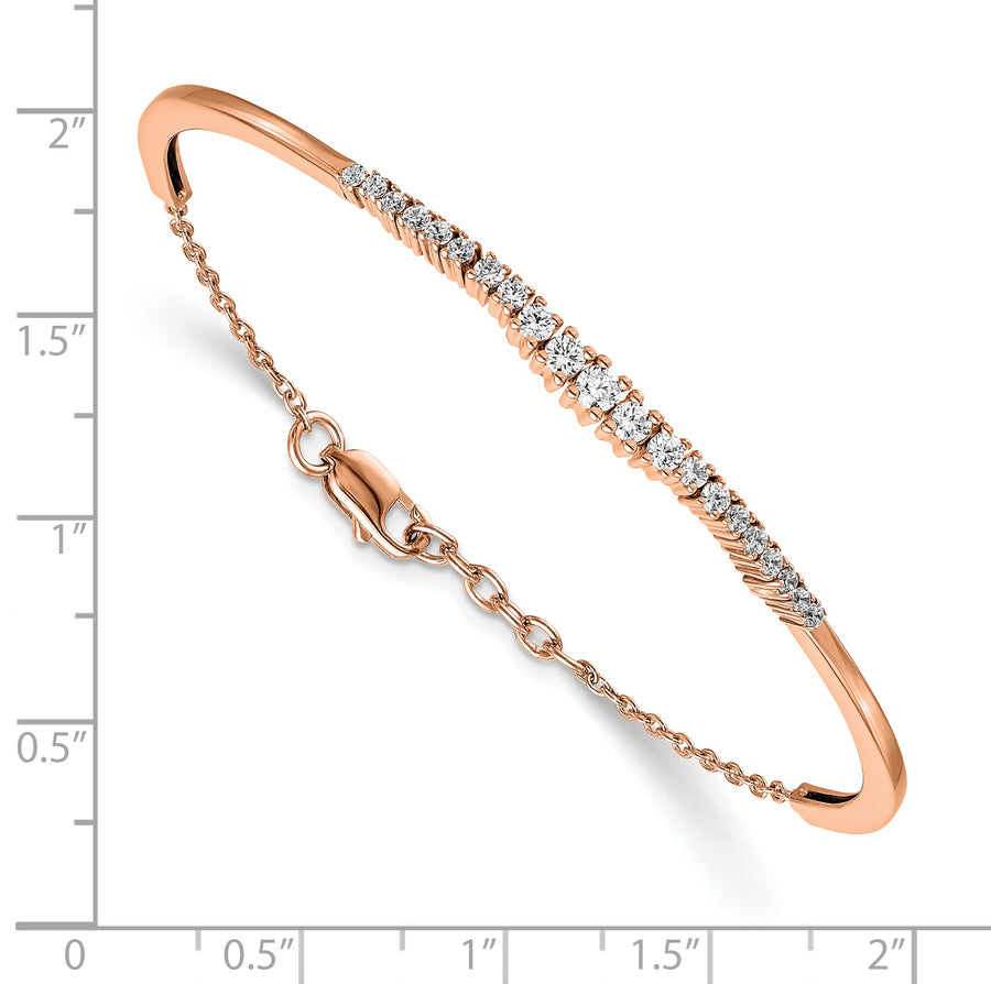 Brazalete de Oro de 14k con Diamantes Graduales Cultivados en Laboratorio de 3/4 Quilates