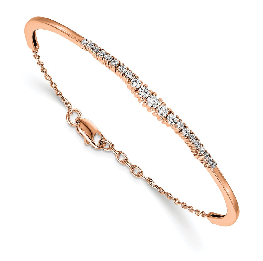 Brazalete de Oro de 14k con Diamantes Graduales Cultivados en Laboratorio de 3/4 Quilates
