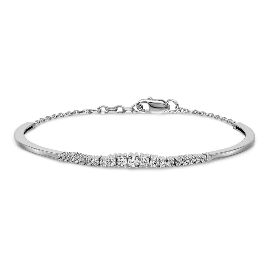 Brazalete de Oro de 14k con Diamantes Graduales Cultivados en Laboratorio de 3/4 Quilates
