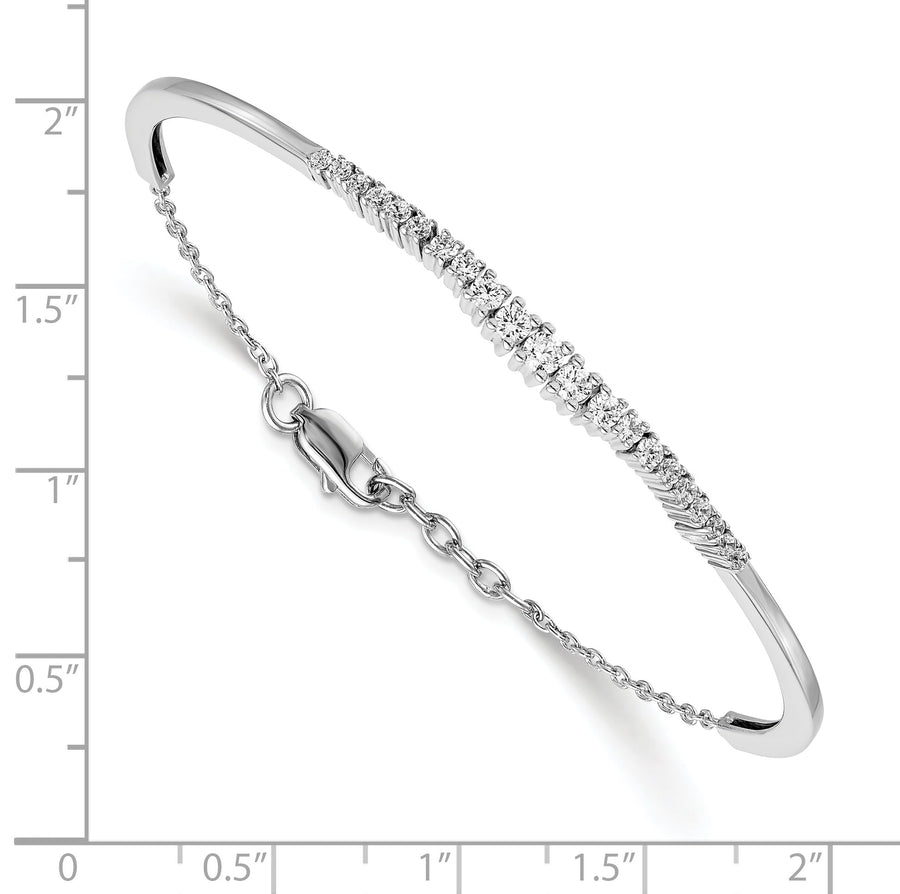 Brazalete de Oro de 14k con Diamantes Graduales Cultivados en Laboratorio de 3/4 Quilates