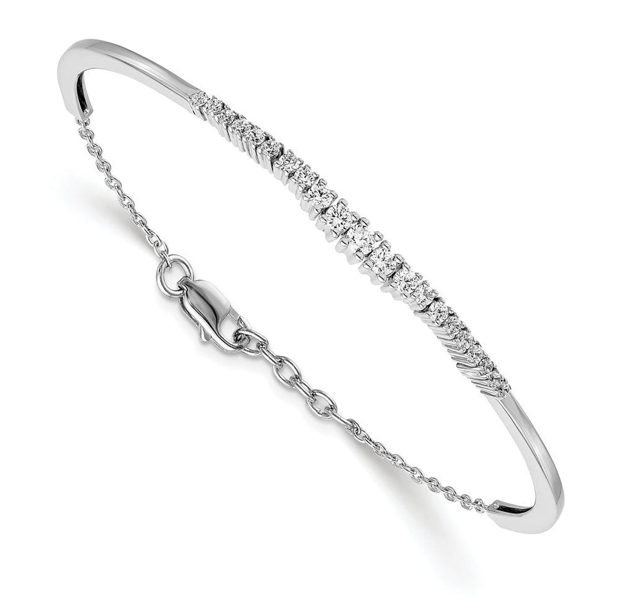 Brazalete de Oro de 14k con Diamantes Graduales Cultivados en Laboratorio de 3/4 Quilates