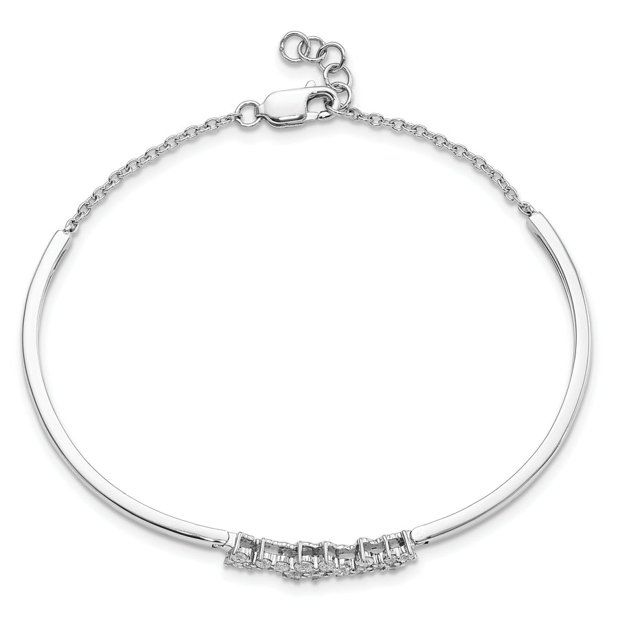 Brazalete Bangle de Diamante en Oro Blanco de 14k