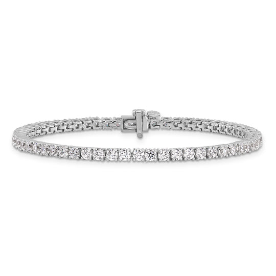 Pulsera de tenis VS/SI FGH con diamantes cultivados en laboratorio de oro blanco de 14 k