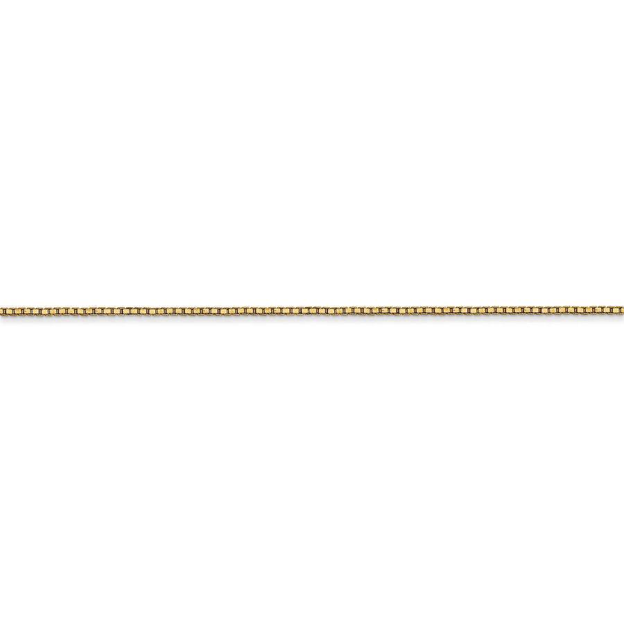 Caja de 14k y 0,9 mm con cadena con cierre de langosta