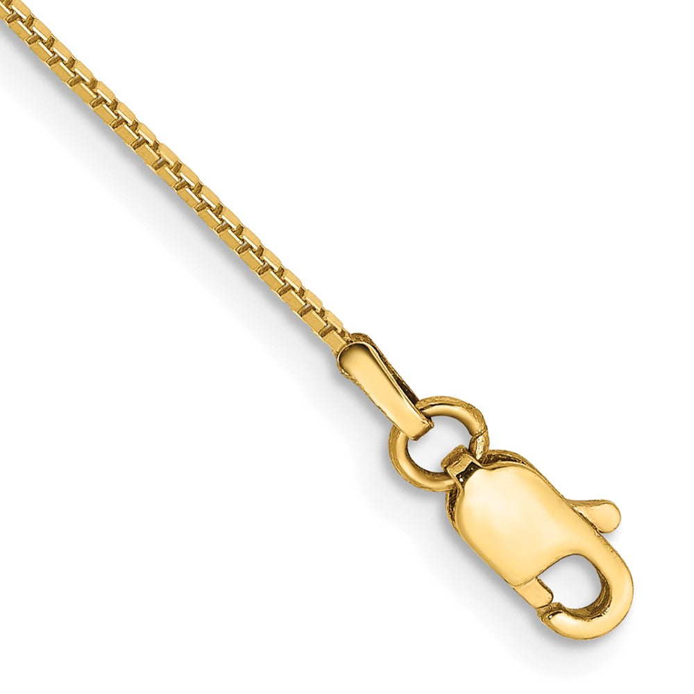 Pulsera de 8 pulgadas con eslabones tipo Caja de 0.9 mm en Oro Amarillo de 14k con Cierre de Langosta