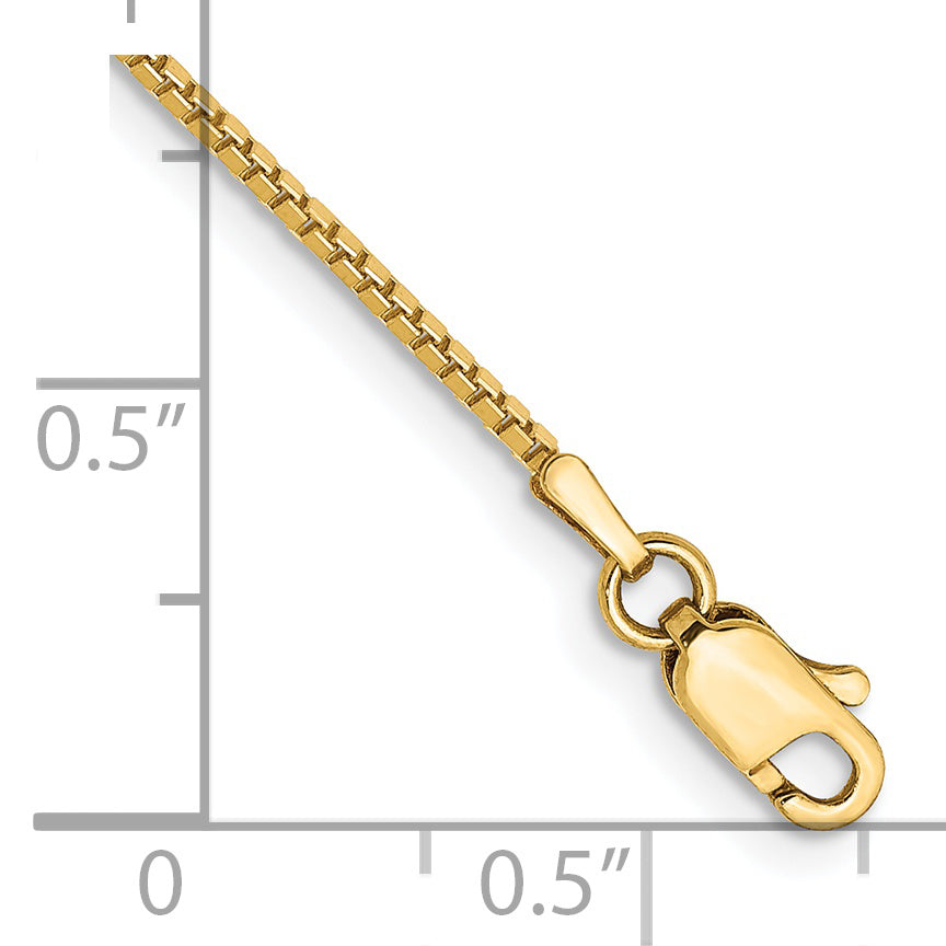 Pulsera de Oro Amarillo de 14k de 7 pulgadas y 1mm con Cierre de Langosta
