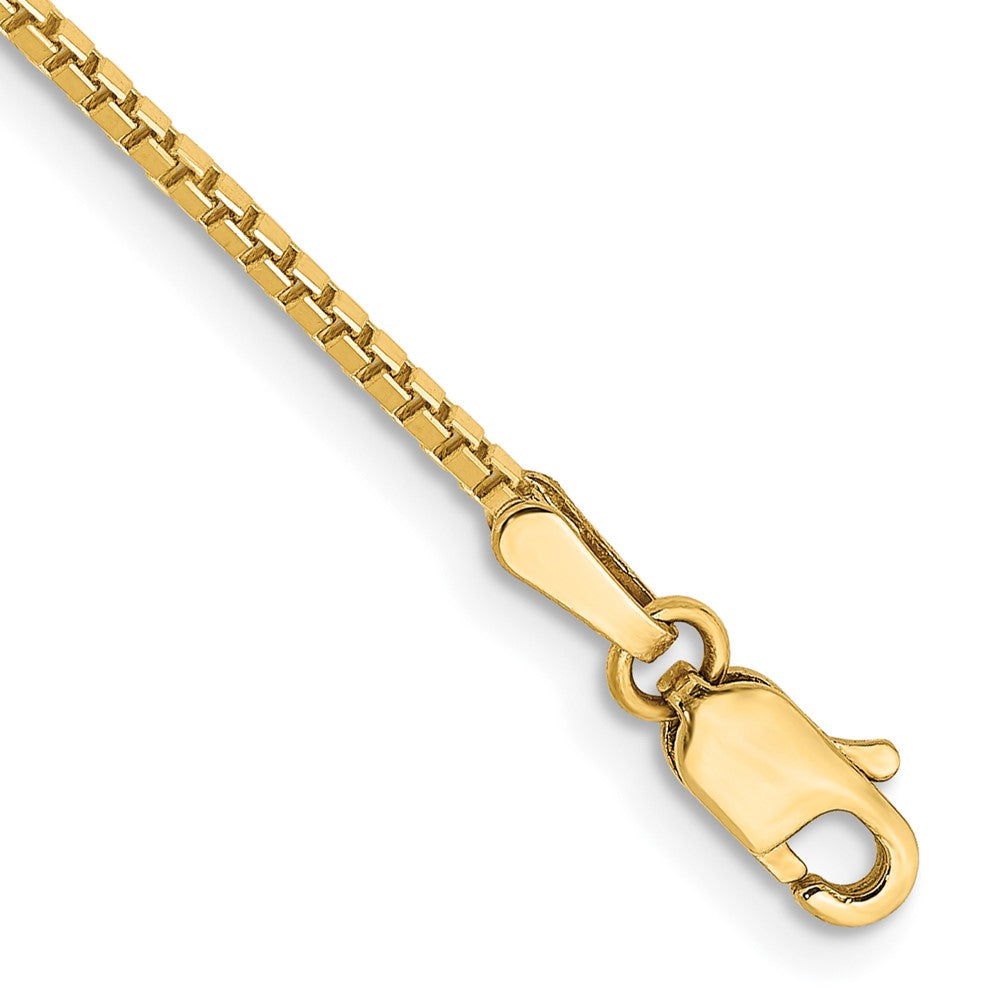 Pulsera de Pulsera Caja de 14K de 7 pulgadas y 1.4 mm con Cierre de Langosta