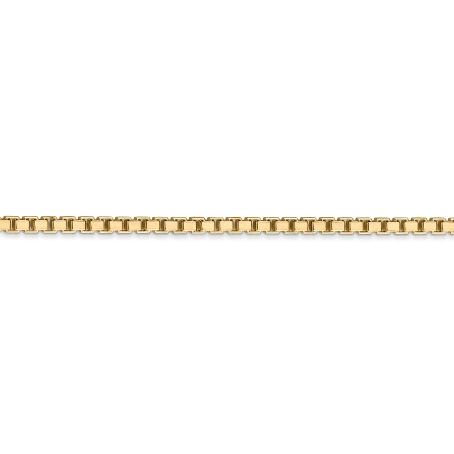 Cadena tipo caja de 14k y 2,5 mm