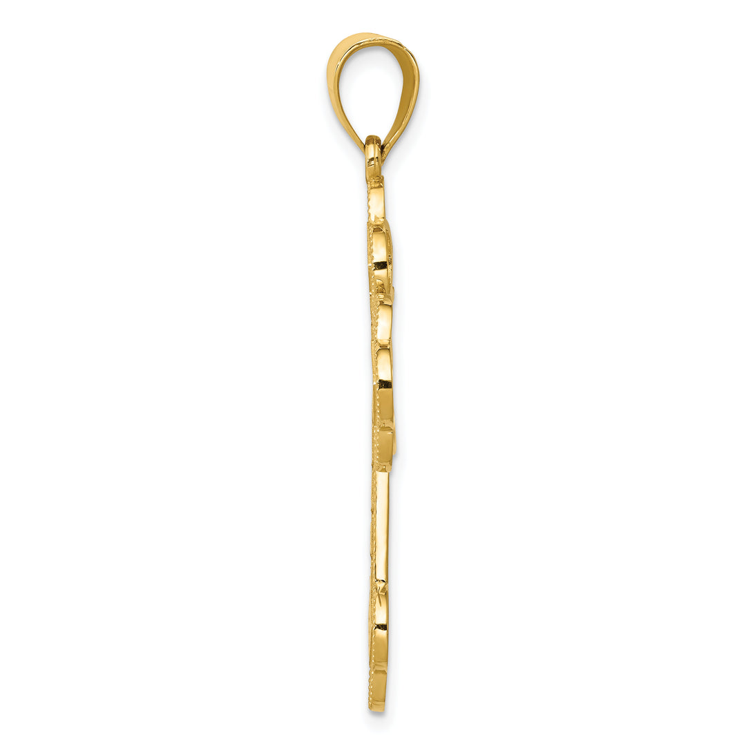 Greek Cross Pendant with Buttons in 14k Yellow Gold