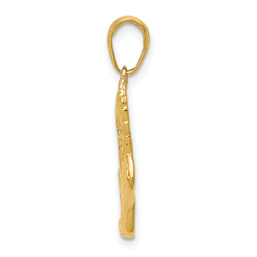 Dije de Zapatilla de Correr Pulido en Oro Amarillo de 14K