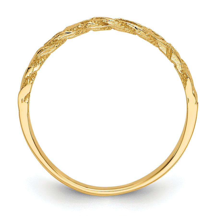 Anillo de Cuerda Cortada con Diamante en Oro Amarillo de 14k