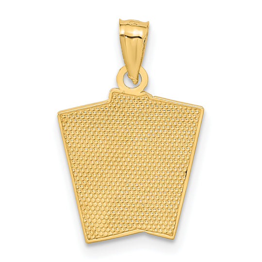 Dije "¡All In!" de Cartas As de Corazones y As de Picas en Oro Amarillo de 14k