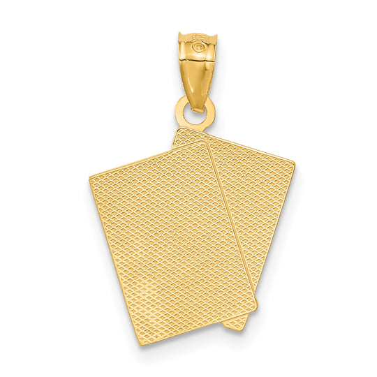 Colgante de Cartas As de Corazones y Rey de Corazones "All In!" en Oro de 14k