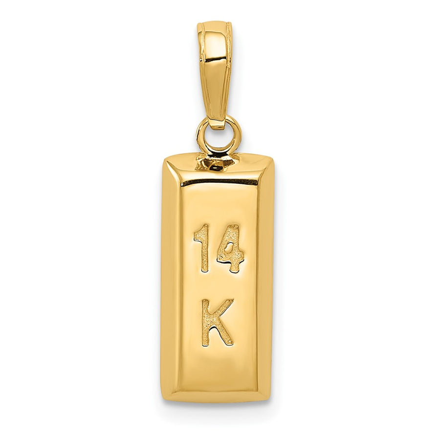 Colgante 3D de Barra de Oro en Oro Amarillo de 14K