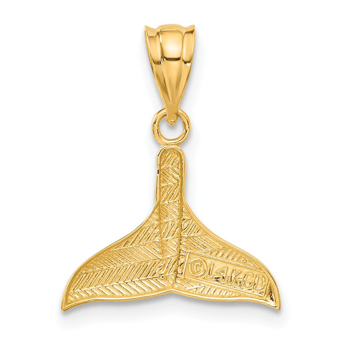 Colgante de Cola de Ballena Abierto y Pulido en Oro Amarillo 14k