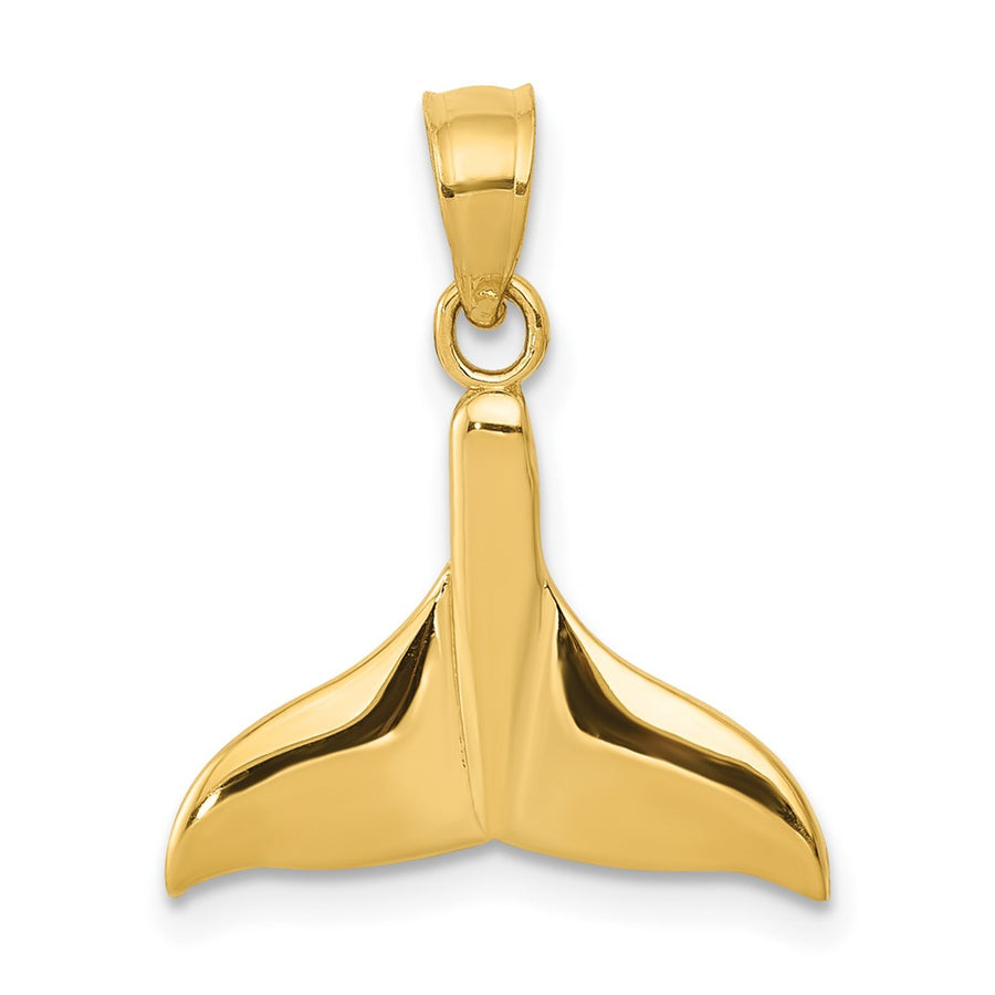 Colgante de Cola de Ballena Abierto y Pulido en Oro Amarillo 14k