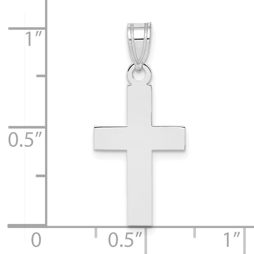 Polished Cross Pendant in 14k White Gold