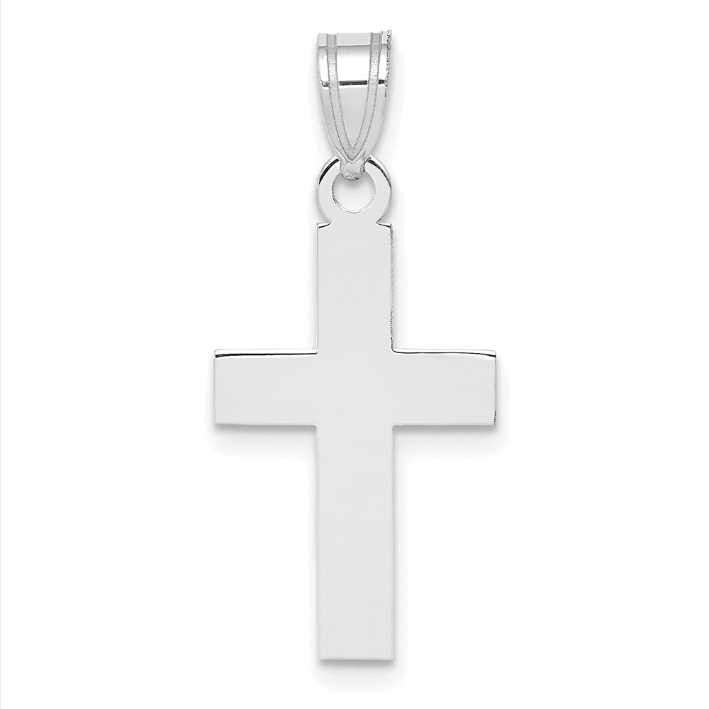Polished Cross Pendant in 14k White Gold