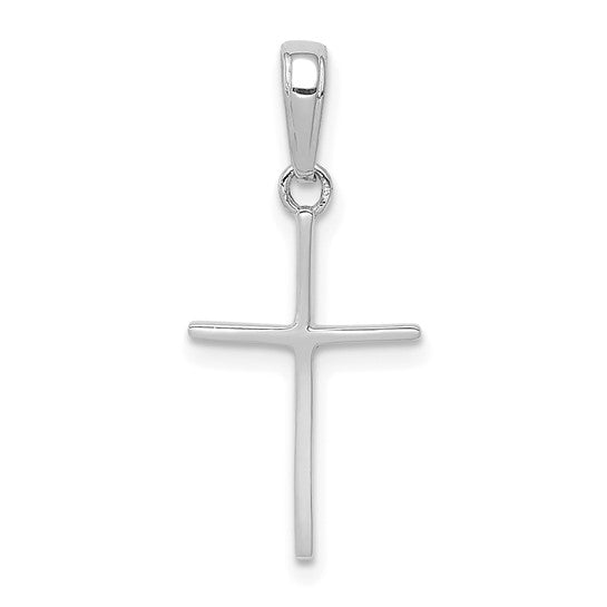 Polished Cross Pendant in 14k White Gold