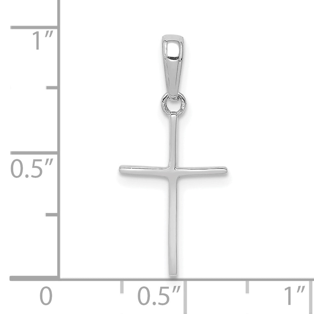 Polished Cross Pendant in 14k White Gold