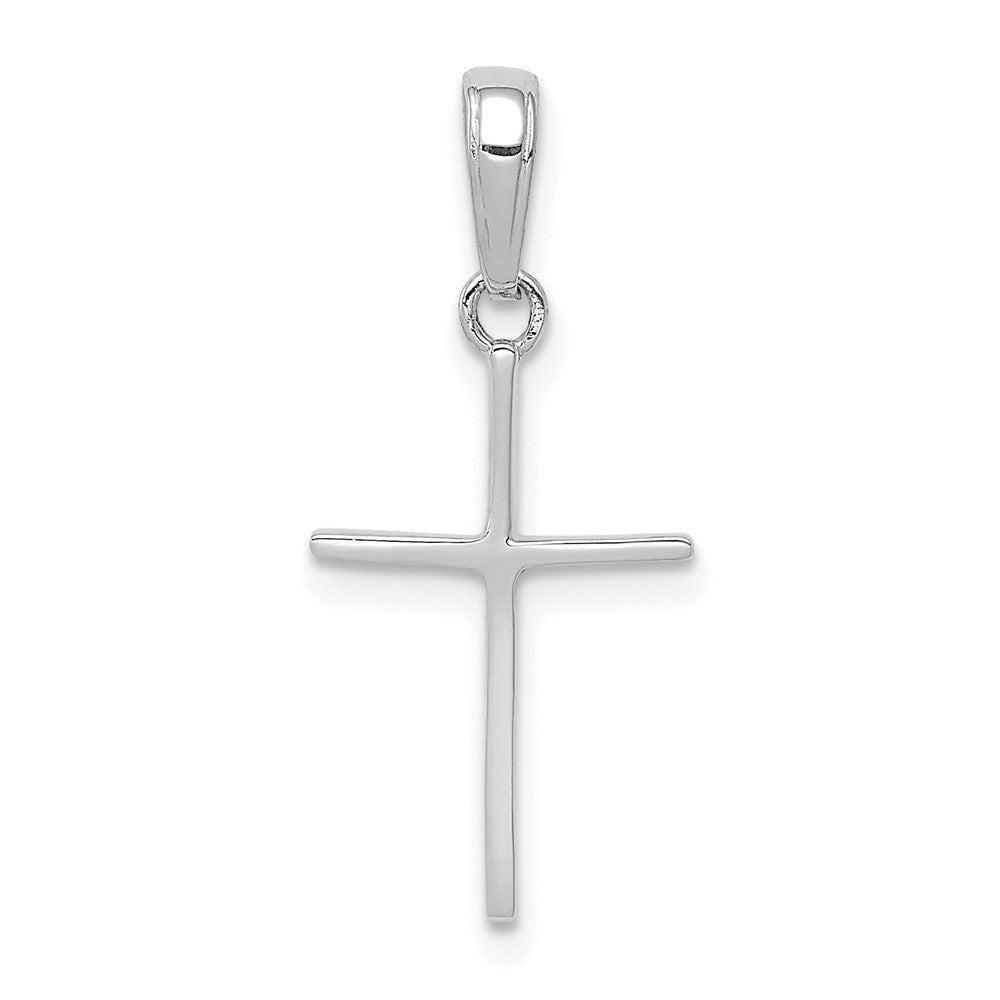 Polished Cross Pendant in 14k White Gold