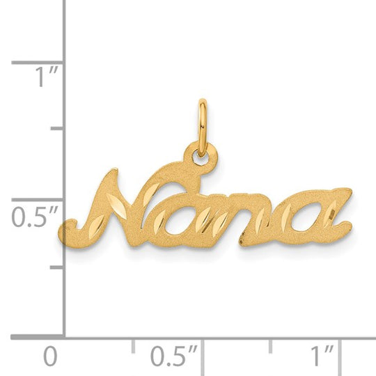 Dije Satinado "Nana" 14K de Oro Amarillo