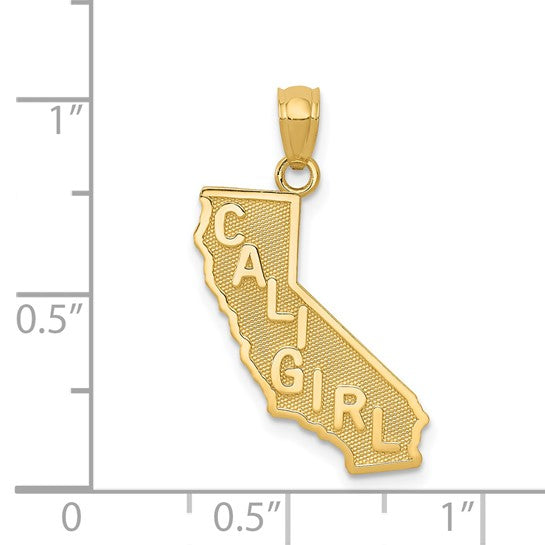 Dije del Estado de California "Cali Girl " en Oro Amarillo 14K