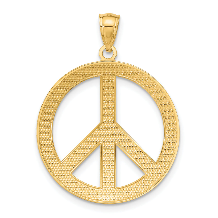 Colgante con Símbolo de Paz en Oro de 14k