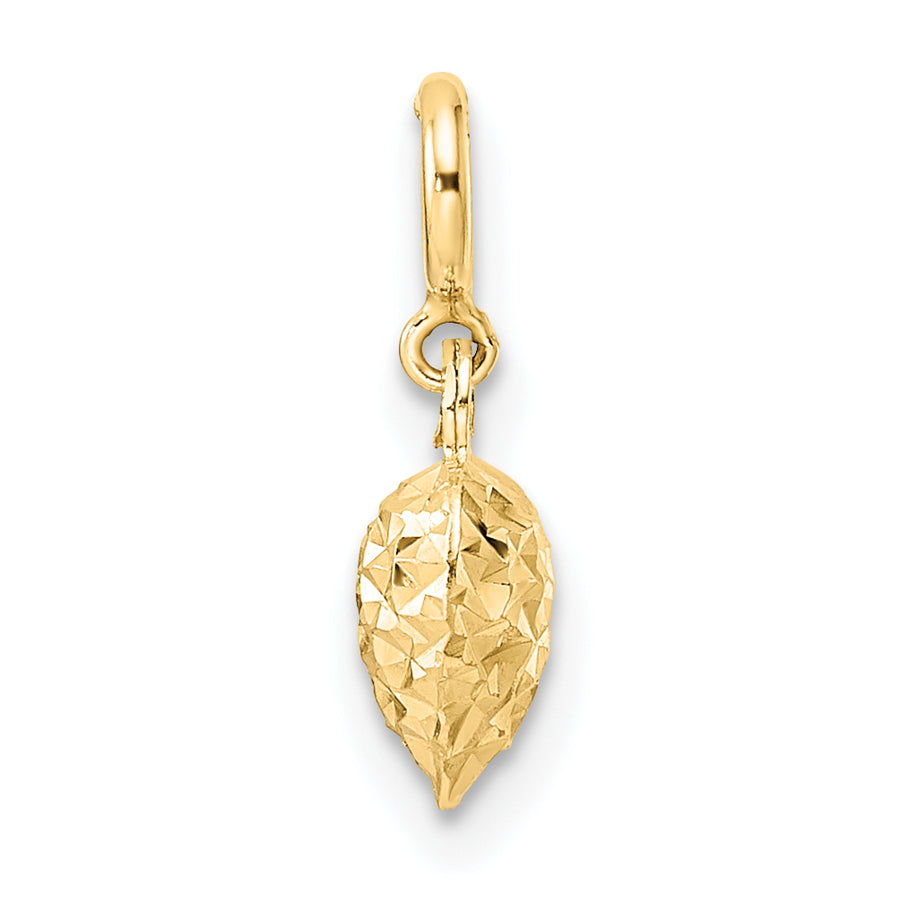 Dije Corazón con Cierre de Anilla en Oro de 14k – Corte Diamante y 3D
