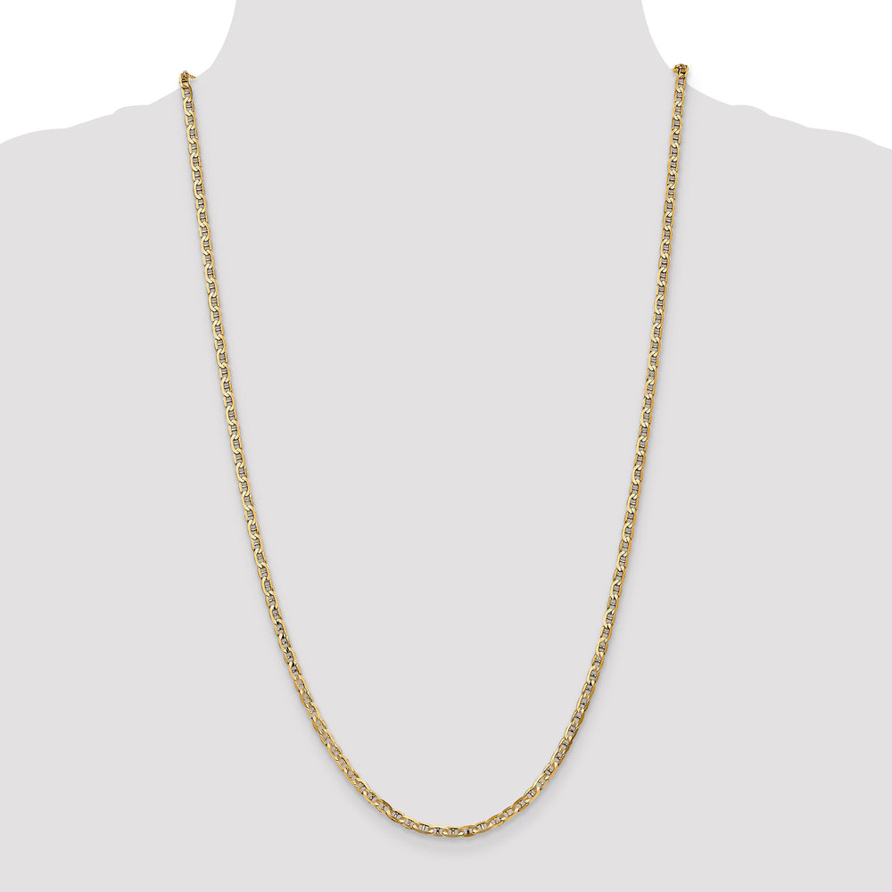 3mm Concave Anchor Chain in 14k Yellow Gold