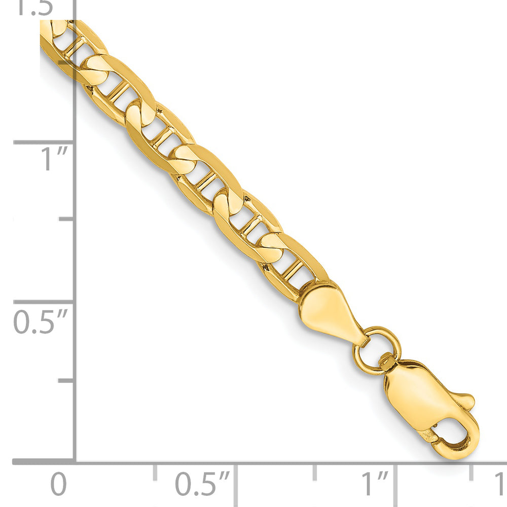 14k Yellow Gold Bracelet, 8 inches, 3.75mm, Concave Anchor Style with Lobster Clasp
