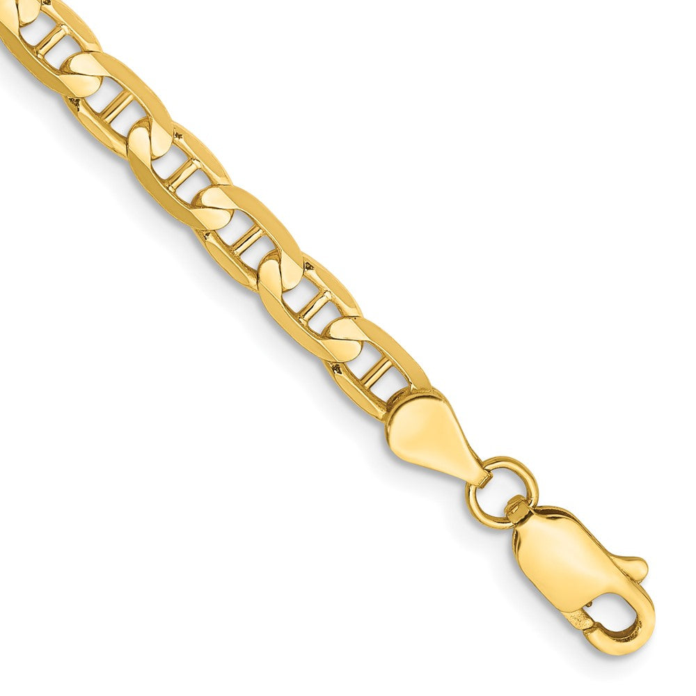 14k Yellow Gold Bracelet, 8 inches, 3.75mm, Concave Anchor Style with Lobster Clasp