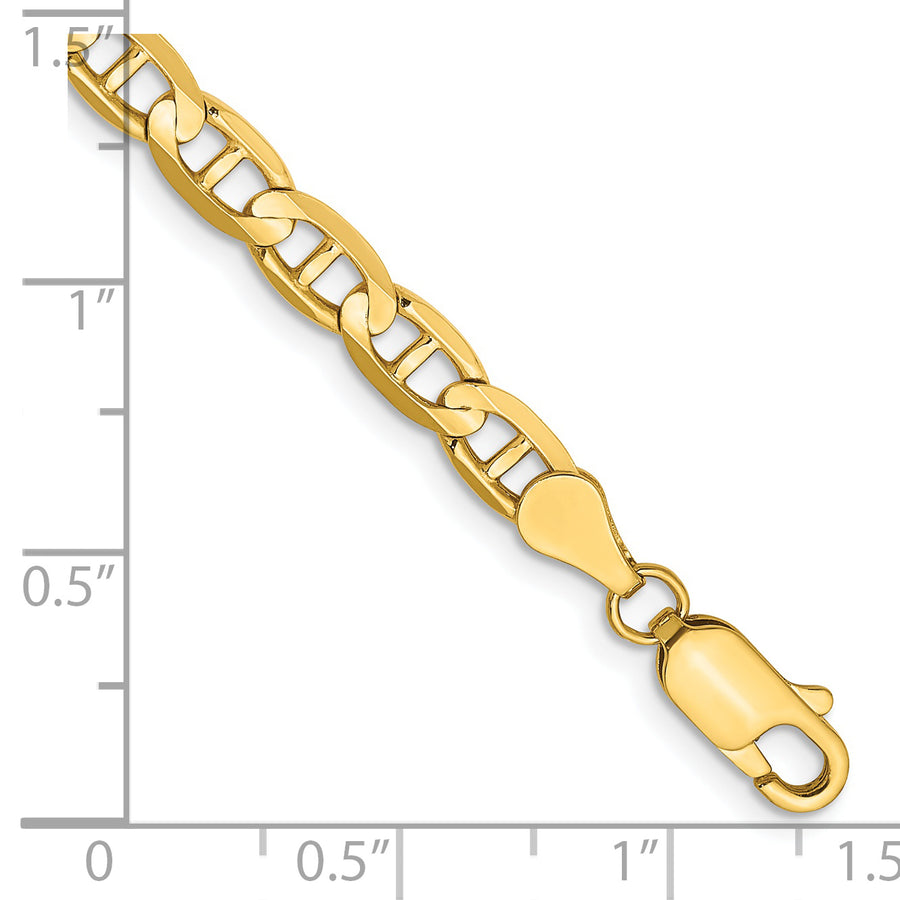 Pulsera de Oro Amarillo de 14k, 8 pulgadas, 4.5mm, Estilo Ancla Cóncavo con Cierre de Langosta