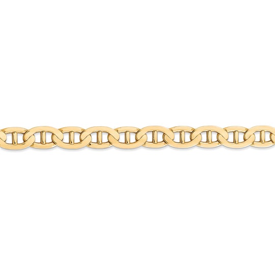 7mm Concave Anchor Chain in 14k Yellow Gold